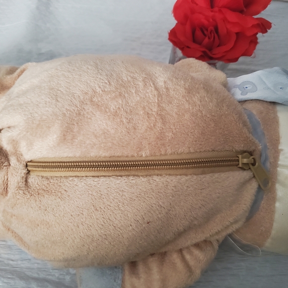 Baby Gund Blue PJ Bag VGC 21" SEWN EYES W/zipper - Picture 7 of 10